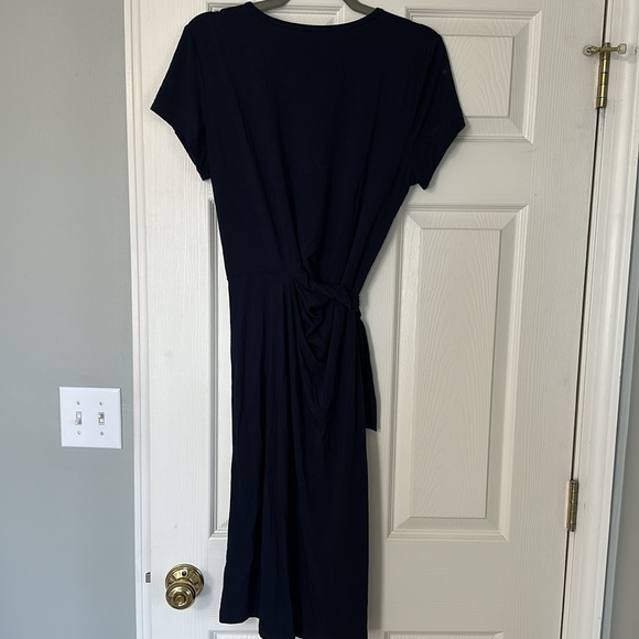 J. McLaughlin Elora Navy Jersey Faux Wrap Dress, size XL - Picture 4 of 5